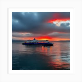 Sunset On A Ferry 6 Art Print