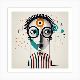 Minimalist Self Portrait Of Amazing Bauhaus Stre Art Print