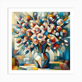 Abstract Flowers In A Vase 1 Art Print