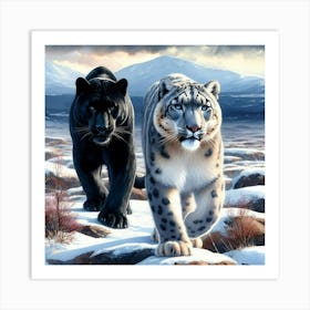 Black And White Panther Art Print