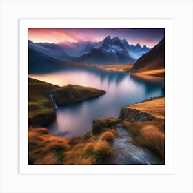 Sunset In The Mountains 43 Art Print