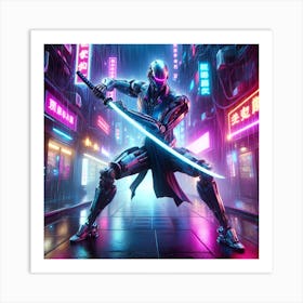 Cyber Samurai Art Print