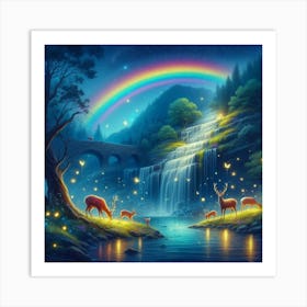 Rainbow In The Forest 3 Art Print