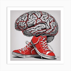 Brain And Sneakers Art Print