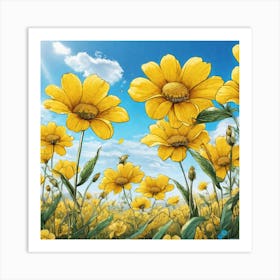 Yellow Flowers 11 Art Print