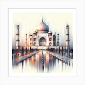 Creative Painting Taj Mahal In India 2 Art Print