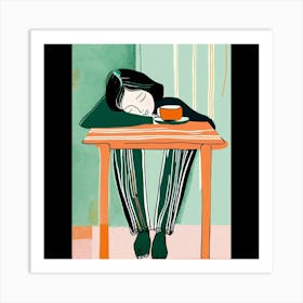 Sleepy Girl Art Print