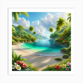 Tropical Beach Art Print