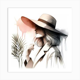 Girl In A Hat Art Print