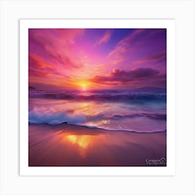 Ocean at Sunset Art Print