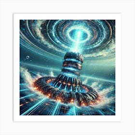 A High Tech, Sci Fi Scene Depicting A Powerful Wea 3 Art Print