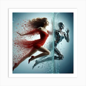 Woman In A Red Dress 2 Art Print