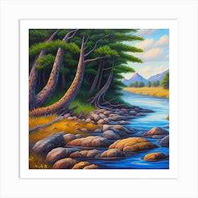 River In The Mountains 1 Art Print