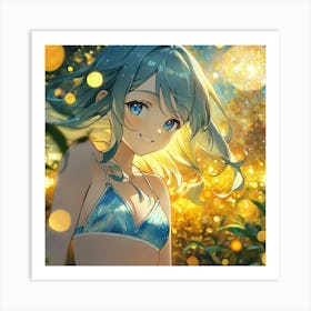 Anime Girl In Bikini kl Art Print