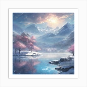 974167 Create A Serene Anime Landscape Featuring A Pictur Xl 1024 V1 0 Art Print