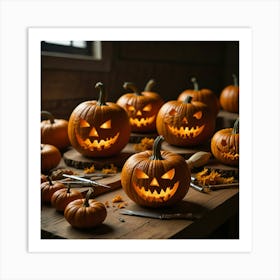 Halloween Pumpkins 1 Art Print