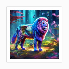 Lion In The Forest Art Print