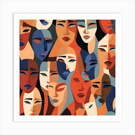 Many Faces Art Print