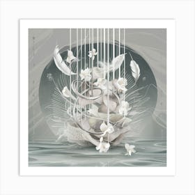 White Feathers Art Print