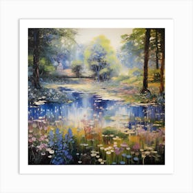 Brushstroke Textures: Monet's Secluded Oasis Art Print