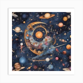 Planets In Space Art Print