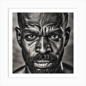 Black And White Portrait Of A Man Art Print