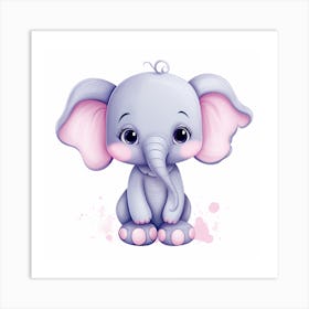 Watercolour elephant  Art Print