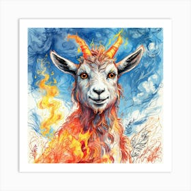 Goat Of Fire 7 Art Print