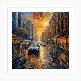 Sunset In The City Art Print