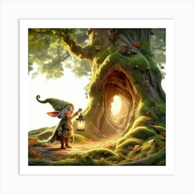 Elf In The Forest Art Print