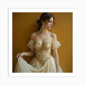 Off The Shoulder Wedding Dress Art Print