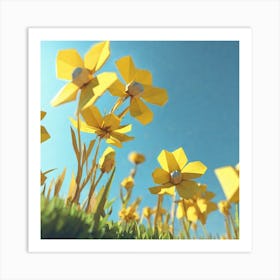 Origami Flowers 1 Art Print