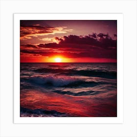 Sunset Over The Ocean 187 Art Print