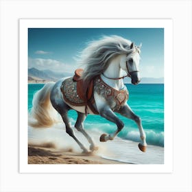 Beautiful Horse On The Beach Art Print