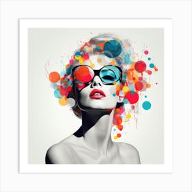 Woman With Colorful Eyes Art Print