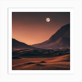 Desert Landscape At Sunset Art Print