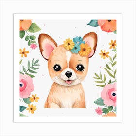 Floral Baby Chi Chi Nursery Illustration (33) Art Print