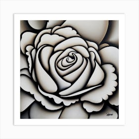 Black And White Rose Art Print