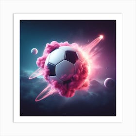 Soccer Ball In Space Art Print