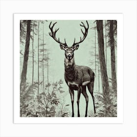 Deer In The Woods 9 Art Print