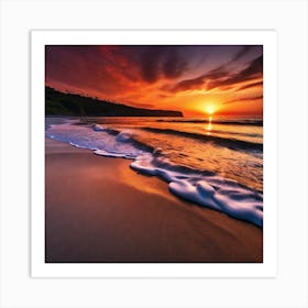 Sunset On The Beach 260 Art Print