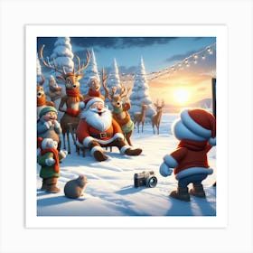 Santa'S photo Workshop Art Print