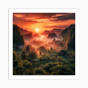 Sunrise In The Mountains 1 Art Print