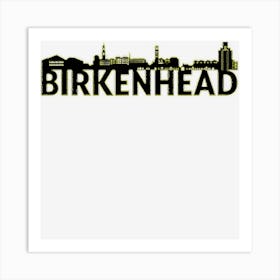 Birkenhead England Uk City Skyline Silhouette Outline Sketch Art Print