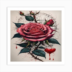 Rose Tattoo 2 Art Print