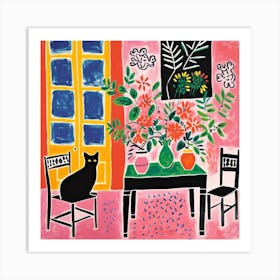 Cat In The Dining Room 10 Art Print