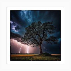 Lightning Tree 19 Art Print