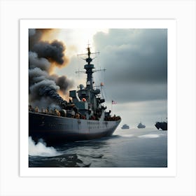 Naval Warfare - Ships at Sea 24 Art Print