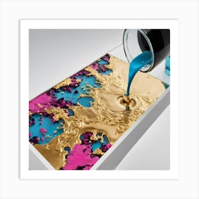 Gold And Blue Art Print