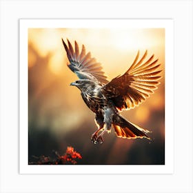 Eagle In Flight, A Bird Soaring Freely In The Sky Representing Freedom And Boundless Possibilities 4 Art Print